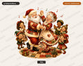 Vintage Christmas PNG, Santa Mrs Claus Elves, Sublimation Design Digital Download