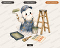 Painter Ghost PNG Sublimation Design, Cute DIY Ghost Shirt Design Digital Download
