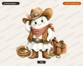 Cute Cowboy Ghost PNG, Western Sublimation Design, Shirt Design Digital Download