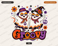 Groovy Halloween Ghost PNG, Sublimation Design, Shirt Design Digital Download