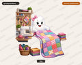 Cute Sewing Ghost PNG, Sublimation Design, Crafts Digital Download