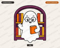 Bookish Ghost PNG, Sublimation Design, Shirt & Tumbler Digital Download