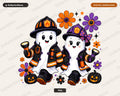 Cute Firefighter Ghosts PNG, Halloween Sublimation Design, Shirt Design Digital Download