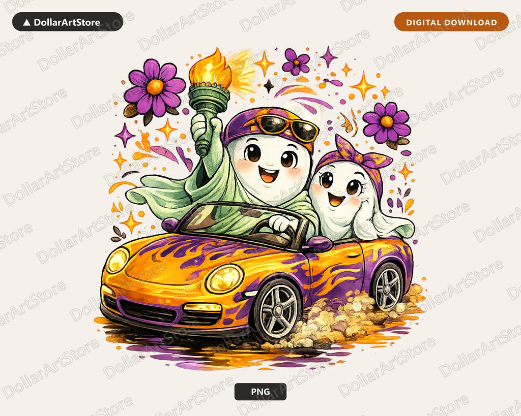 Cute Halloween Ghost PNG, Sublimation Design, Shirt & Tumbler Png
