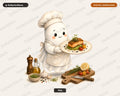 Chef Ghost PNG Sublimation Design, Cooking Kitchen Shirt Design Digital Download