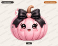Coquette Pink Pumpkin PNG, Halloween Sublimation Design, Shirt Print Digital Download