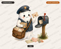 Cute Postman Ghost PNG, Sublimation Design, Shirt Design Digital Download