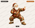 Patchwork Santa PNG Sublimation Design, Christmas Shirt Print Download
