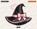 Coquette Halloween Witch Hat PNG, Sublimation Design, Shirt & Tumbler