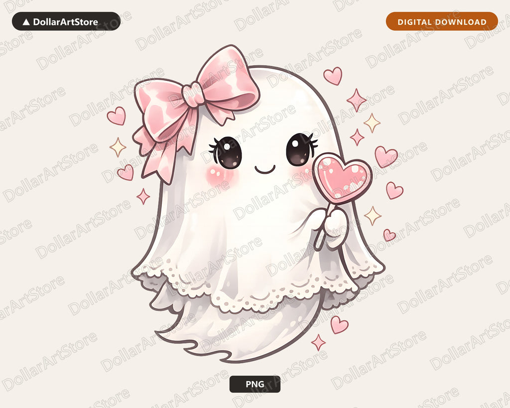 Cute Halloween Ghost PNG, Sublimation Design, Shirt & Tumbler Digital Download