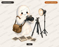 Photographer Ghost PNG, Sublimation Design, Cute Character Digital Download