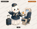 Flight Attendant Ghost PNG, Sublimation Design, Cute Character Digital Download