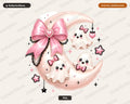Coquette Halloween Ghost PNG, Cute Pink Bow Design Sublimation Shirt Download