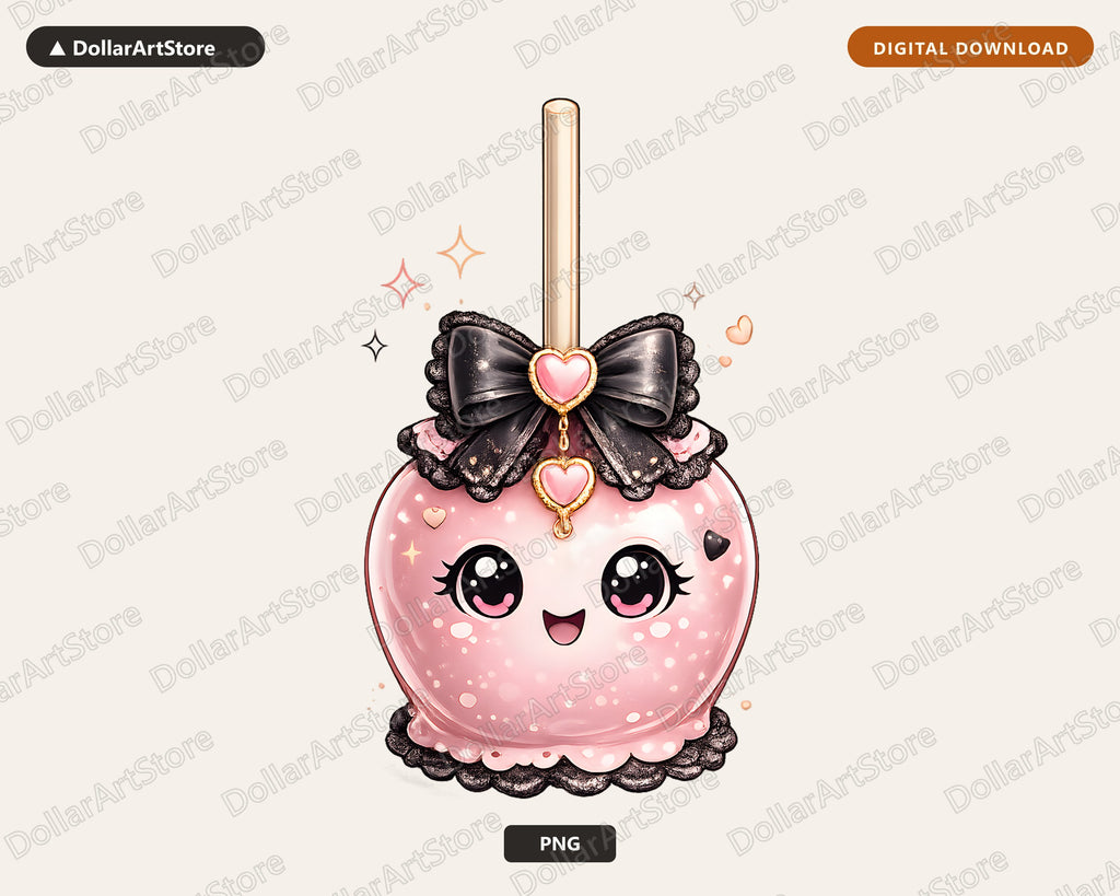 Coquette Halloween Candy Apple PNG, Sublimation Shirt Design Digital Download