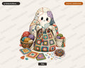 Crafting Ghost PNG Sublimation Design, Cute Crochet Art Digital Download