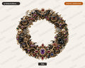 Gothic Halloween PNG, Ornate Wreath Design, Sublimation Shirt Design Digital Download
