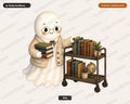 Bookworm Ghost PNG, Sublimation Design, Cute Library Shirt Design Digital Download