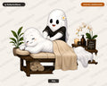 Cute Ghost PNG Sublimation Design, Spa Relaxation Shirt Design Digital Download