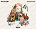 Crafty Ghost PNG, Autumn Sublimation Design, Fall Shirt PNG Digital Download