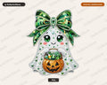 Cute Ghost Girl PNG, Rhinestone Halloween Design, Sublimation Shirt PNG
