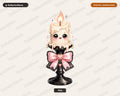 Coquette Halloween Candle PNG, Cute Character Design, Sublimation Shirt Design