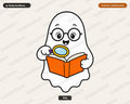 Bookish Ghost PNG, Cute Halloween Design, Sublimation Shirt Download