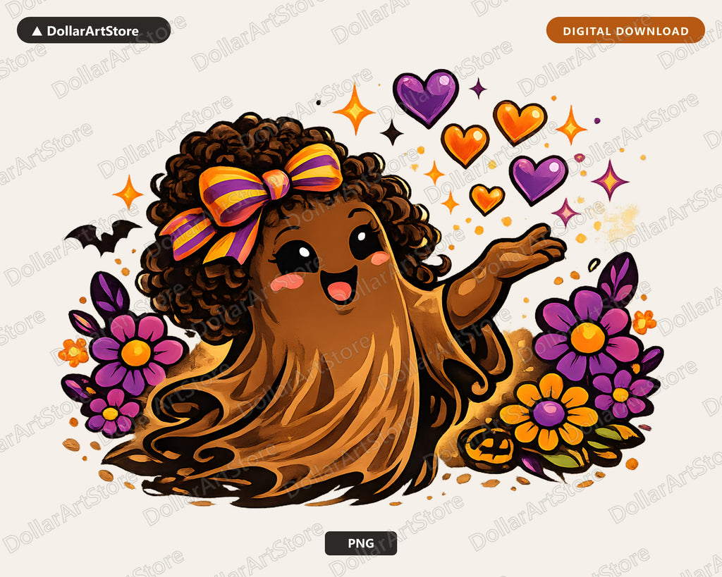 Cute Halloween Ghost PNG, Sublimation Design, Shirt Design Digital Download