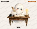 Bookish Ghost PNG, Sublimation Design, Shirt & Tumbler Print Digital Download