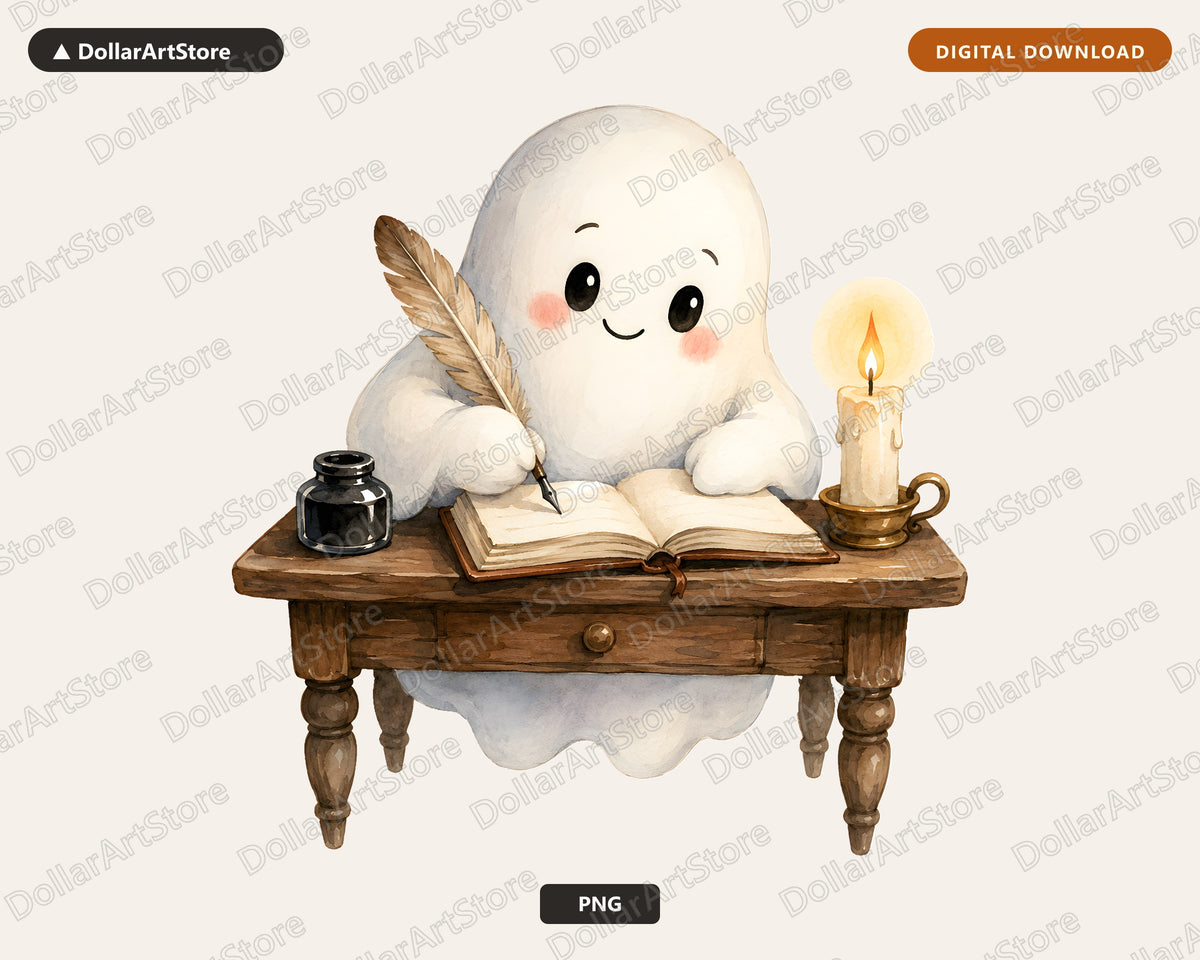 Bookish Ghost PNG, Sublimation Design, Shirt & Tumbler Print Digital Download