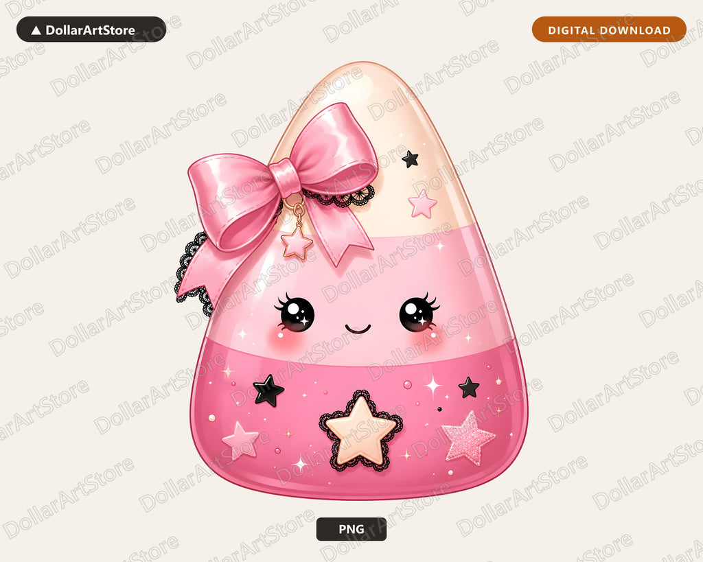 Coquette Candy Corn PNG, Cute Halloween Sublimation Design, Shirt Print Digital Download