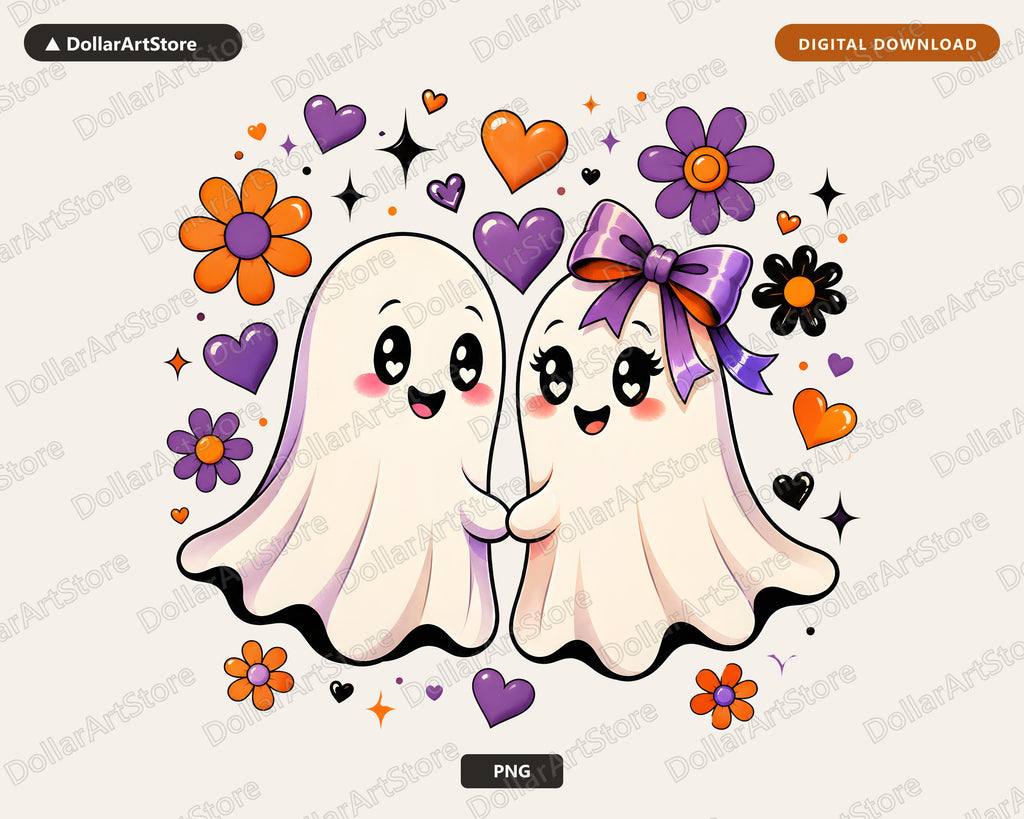 Cute Halloween Ghost PNG, Sublimation Design, Shirt Design Digital Download