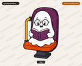 Bookish Ghost PNG, Cute Reading Character Design, Shirt & Tumbler PNG