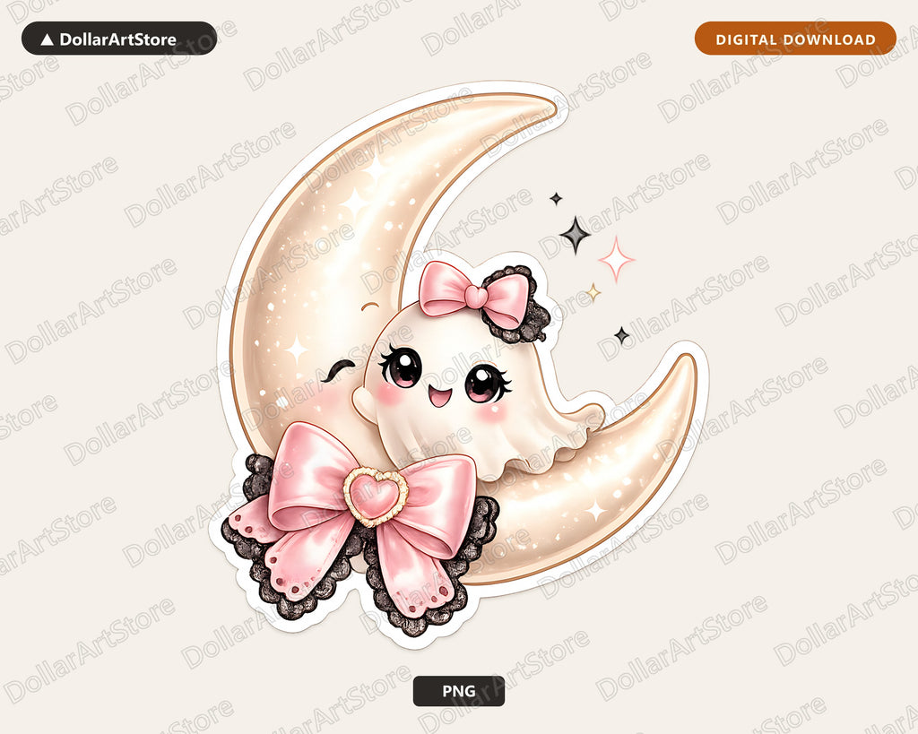 Coquette Ghost PNG, Sublimation Design, Cute Halloween Shirt Graphic Download
