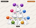 Cute Halloween Ghost PNG, Cheerleader Design, Sublimation Shirt Design Digital Download
