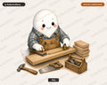 Cute Ghost Carpenter PNG, Sublimation Design, Shirt Design Digital Download