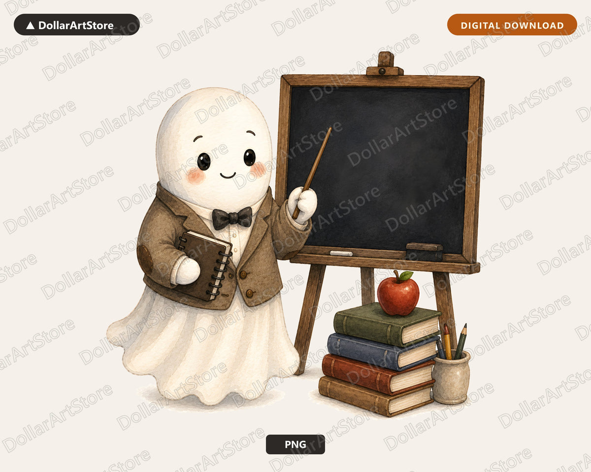 Teacher Ghost PNG, School Sublimation Design, Classroom Shirt Design Digital Download