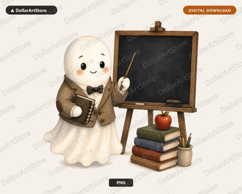 Teacher Ghost PNG, School Sublimation Design, Classroom Shirt Design Digital Download