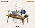 Cute Office Ghost PNG, Sublimation Design, Work From Home Shirt Design Digital Download