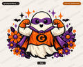 Cute Halloween Ghost Superhero PNG, Sublimation Design Digital Download
