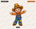 Cute Scarecrow Boy PNG, Fall Halloween Shirt Design, Sublimation Digital Download