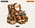 Santa Patchwork PNG, Sublimation Design, Christmas Shirt Design Digital Download