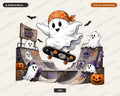 Cute Halloween Ghost Skate Park PNG, Sublimation Design, Shirt Design Digital Download