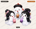 Cute Halloween Ghost PNG, Boba Tea Design, Sublimation Shirt Download