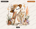 Boho Ghost PNG, Sublimation Design, Cute Cowboy Ghost Shirt Design Digital Download