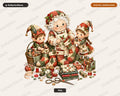 Santa Patchwork PNG Sublimation Design, Vintage Elf Christmas Shirt Design