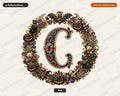 Halloween Monogram G PNG, Ornate Gothic Letter, Sublimation Design