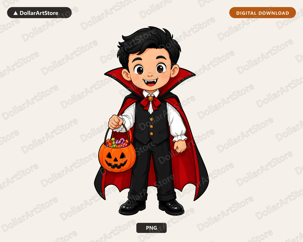 Cute Vampire Kid PNG, Halloween Costume Shirt Design, Sublimation Digital Download