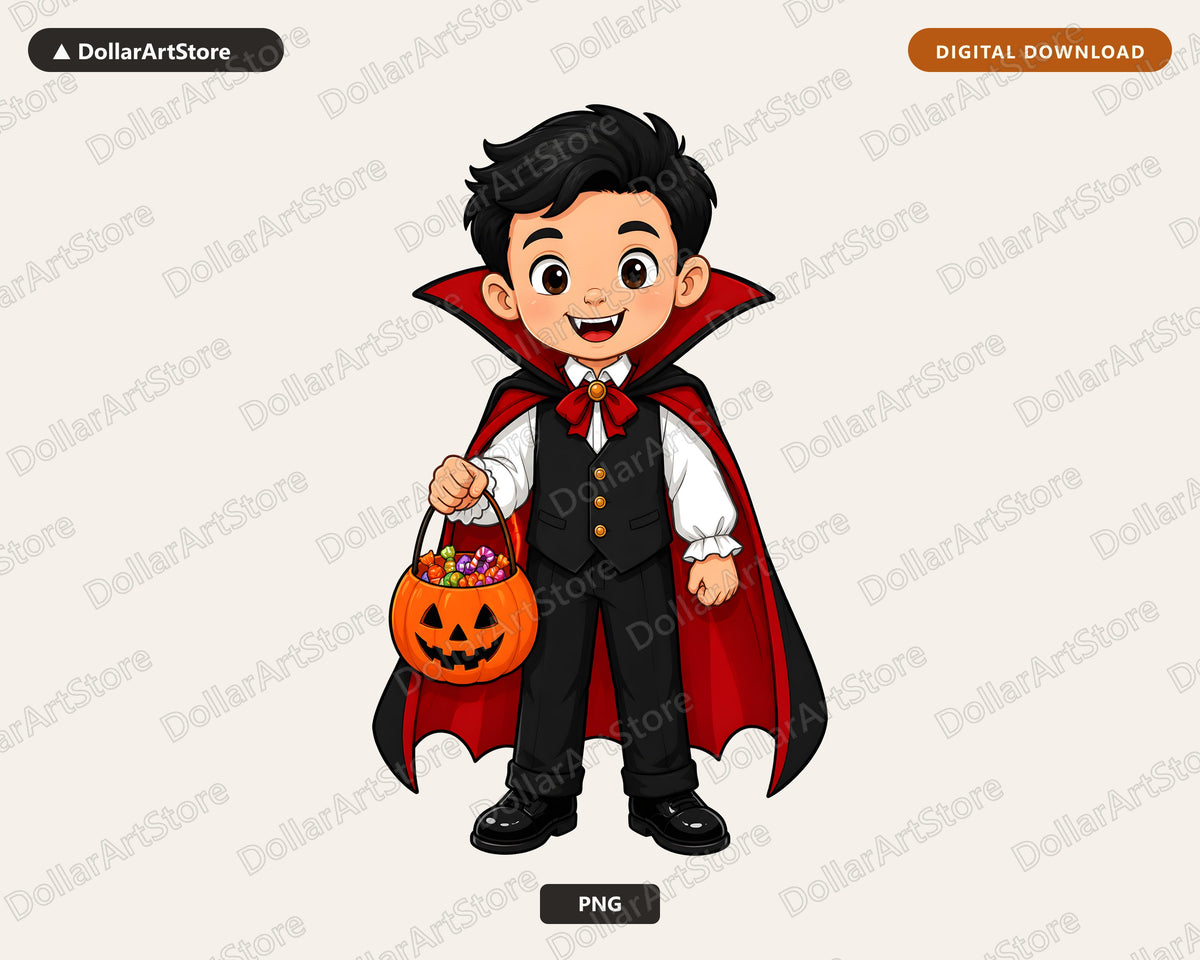 Cute Vampire Kid PNG, Halloween Costume Shirt Design, Sublimation Digital Download