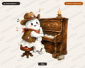 Western Cowboy Ghost PNG, Sublimation Design, Shirt Design Digital Download
