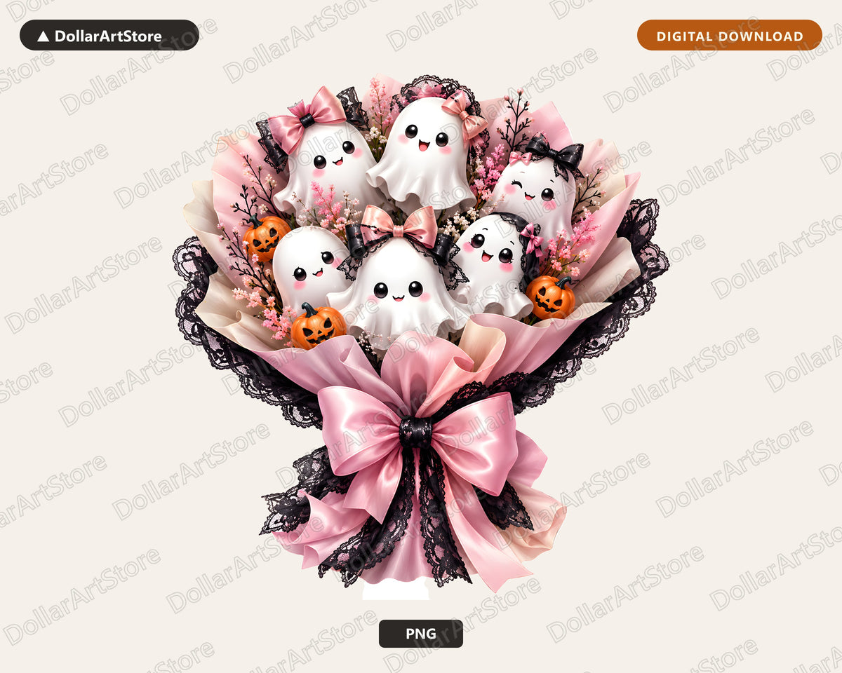 Cute Pink Ghost PNG, Sublimation Design, Halloween Shirt Design Digital Download